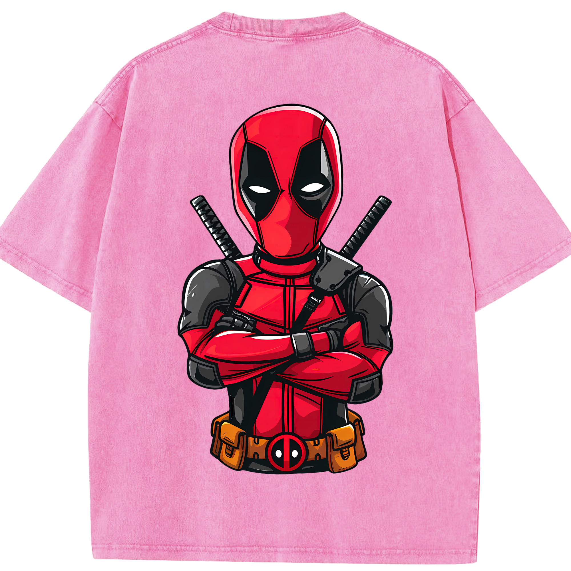（画像用） Deadpool デッドプール 綿100% ヴィンテージ風 半袖Tシャツ（背面プリント）